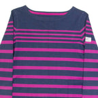 JOULES Womens Patterned Jumper Purple Striped Tight Knit UK 8