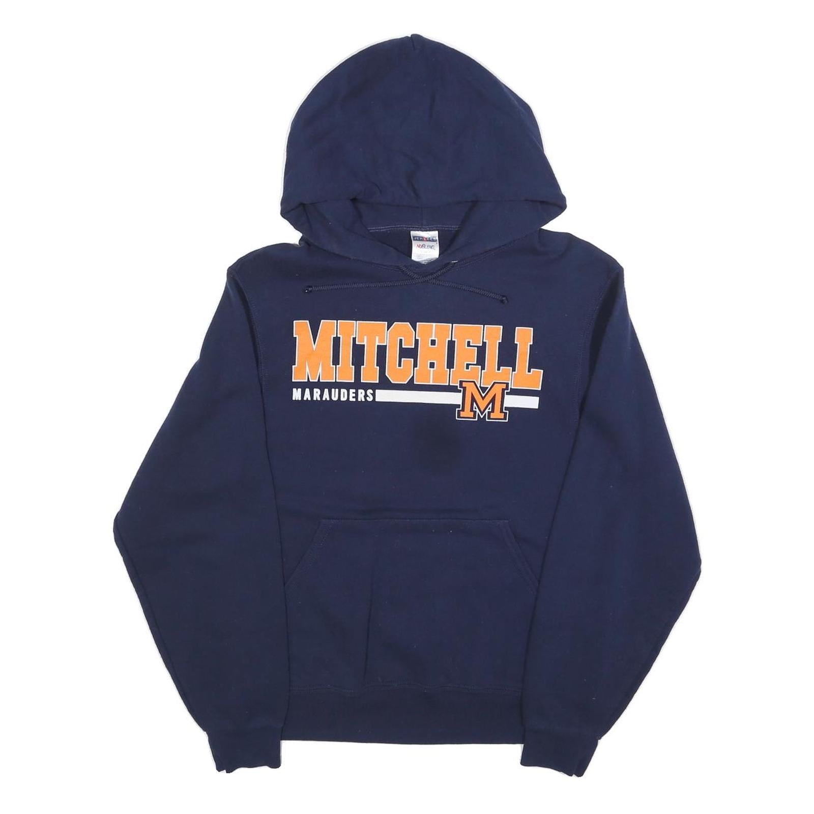 JERZEES Mens Navy Mitchell Marauders Hoodie M Cotton Blend Pullover