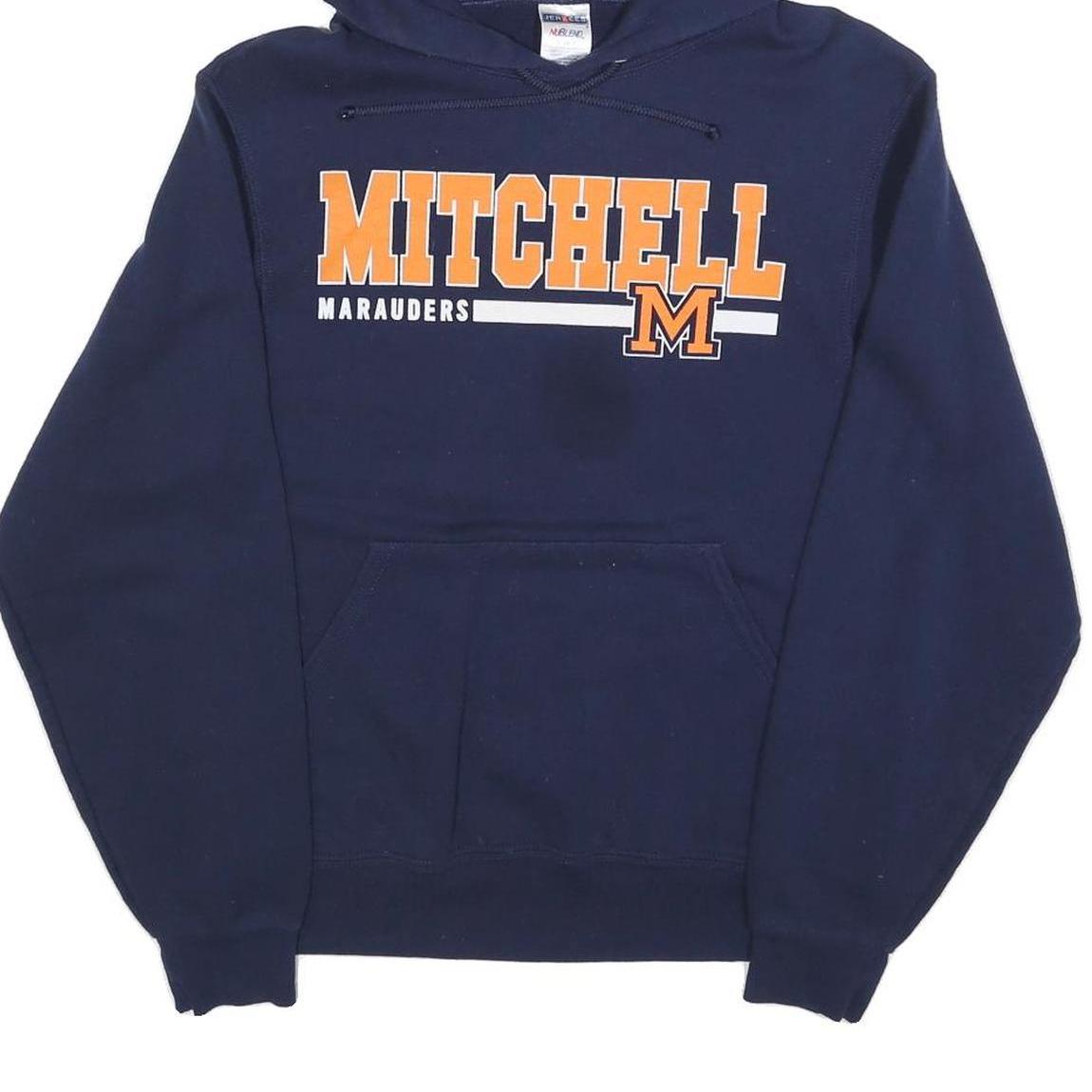 JERZEES Mens Navy Mitchell Marauders Hoodie M Cotton Blend Pullover