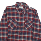 CALIFORNIA Mens Blue & Red Check Shirt L Cotton Casual Long Sleeve