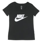 NIKE Womens Black Graphic T-Shirt S Short Sleeve Crew Neck Cotton Casual