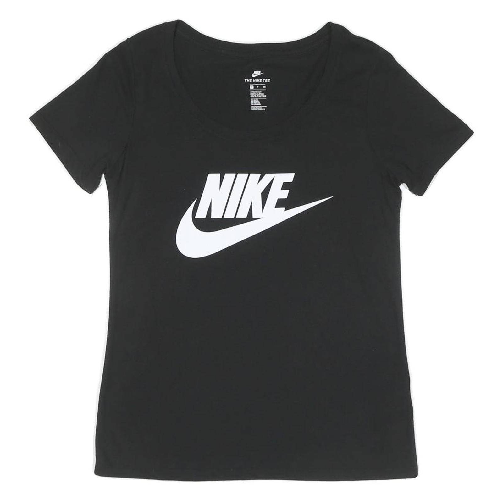 NIKE Womens Black Graphic T-Shirt S Short Sleeve Crew Neck Cotton Casual
