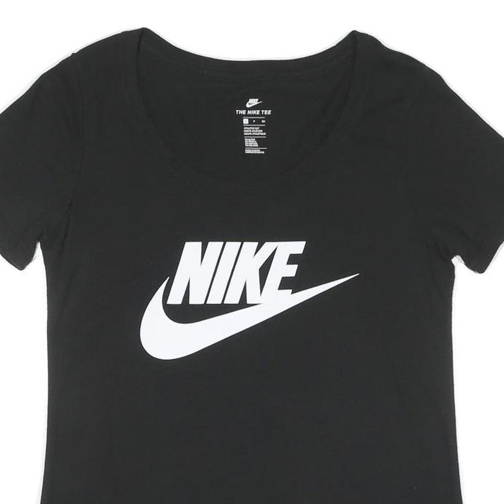 NIKE Womens Black Graphic T-Shirt S Short Sleeve Crew Neck Cotton Casual