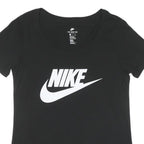 NIKE Womens Black Graphic T-Shirt S Short Sleeve Crew Neck Cotton Casual
