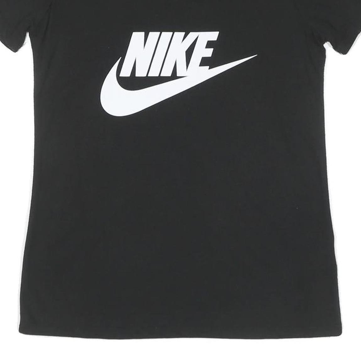 NIKE Womens Black Graphic T-Shirt S Short Sleeve Crew Neck Cotton Casual
