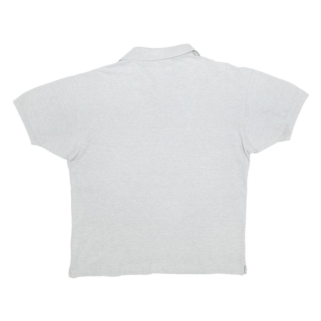 CHAMPION Mens Grey Polo Shirt Short Sleeve Embroidered Logo L Cotton Blend