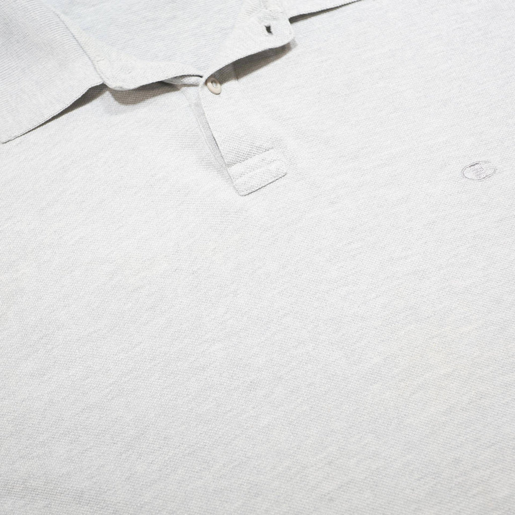 CHAMPION Mens Grey Polo Shirt Short Sleeve Embroidered Logo L Cotton Blend