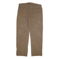 DICKIES Mens Cotton Blend Brown Regular Straight Trousers W38 L32 Workwear