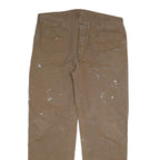 DICKIES Mens Cotton Blend Brown Regular Straight Trousers W38 L32 Workwear