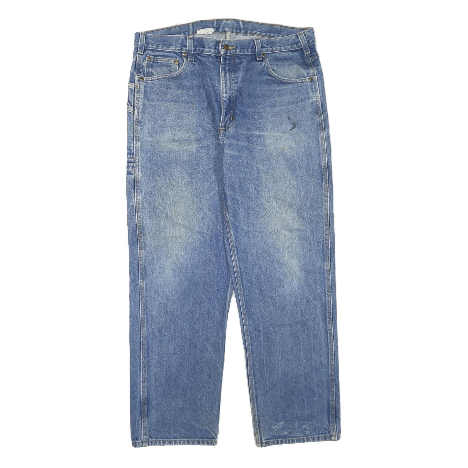 CARHARTT Mens Jeans Blue Regular Classic Denim Medium W38 L31 Workwear Zip