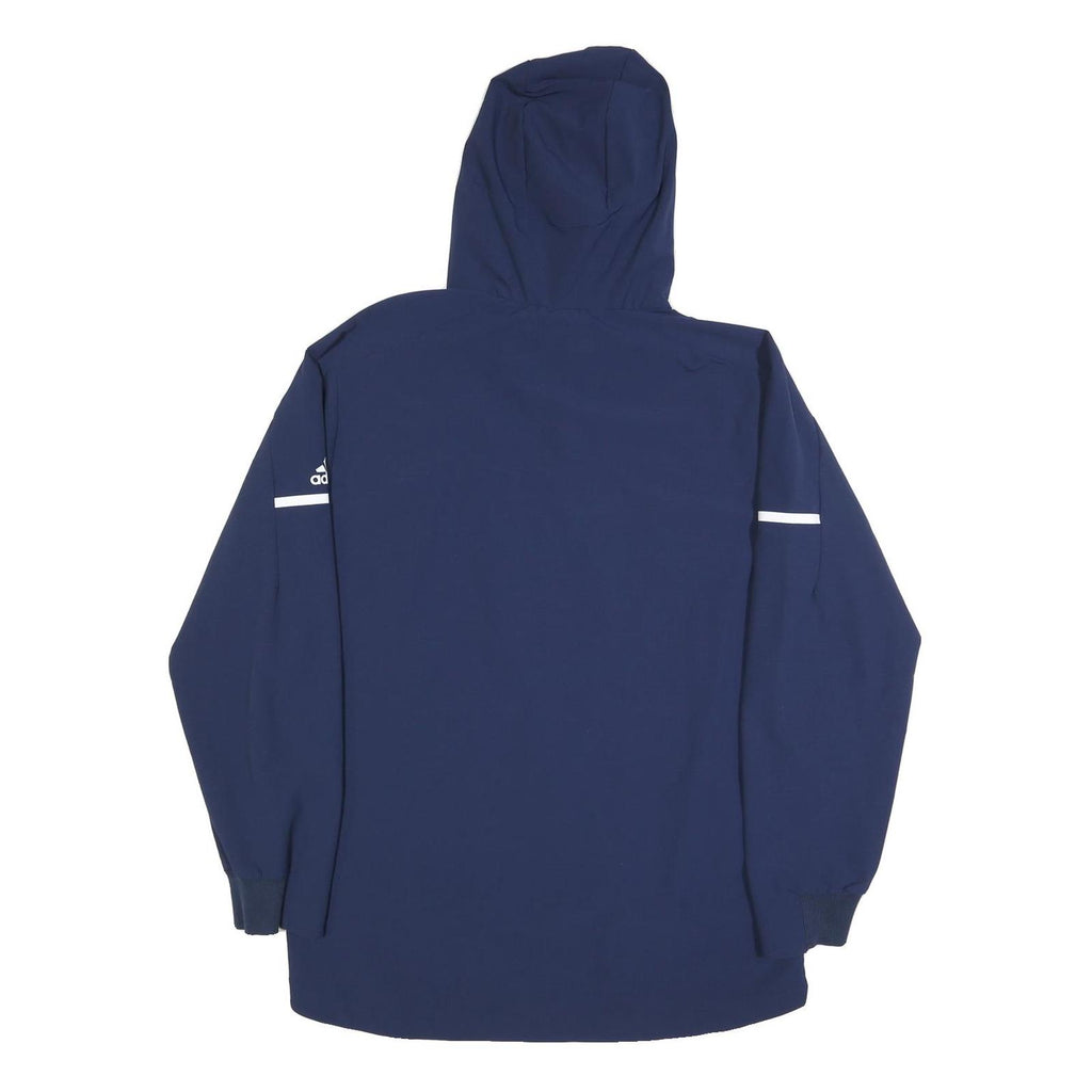 ADIDAS Mens Navy Blue Nevada Hoodie Jacket L Polyamide Plain Zip Hooded