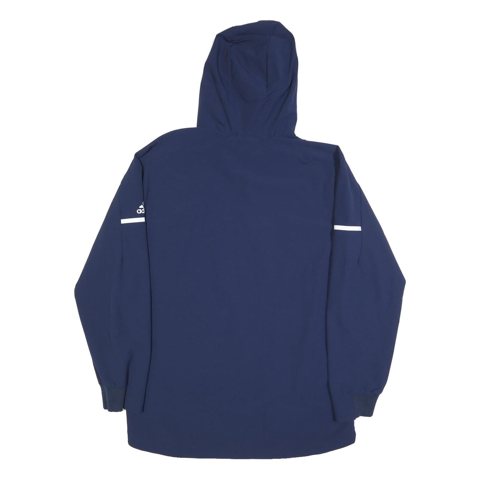 ADIDAS Mens Navy Blue Nevada Hoodie Jacket L Polyamide Plain Zip Hooded