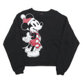 DISNEY Womens Black Mickey Mouse Crew Neck S Cotton Blend Sweatshirt