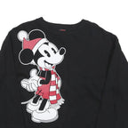 DISNEY Womens Black Mickey Mouse Crew Neck S Cotton Blend Sweatshirt
