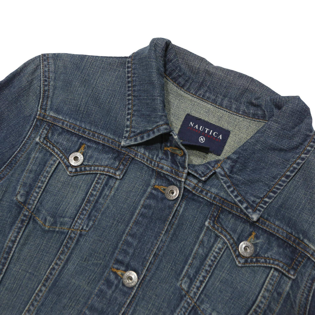 NAUTICA Womens Blue Denim Jacket XL Cotton Blend Button Plain Casual Wear