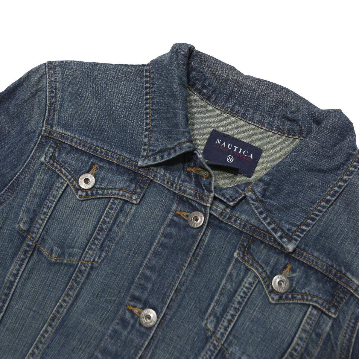NAUTICA Womens Blue Denim Jacket XL Cotton Blend Button Plain Casual Wear