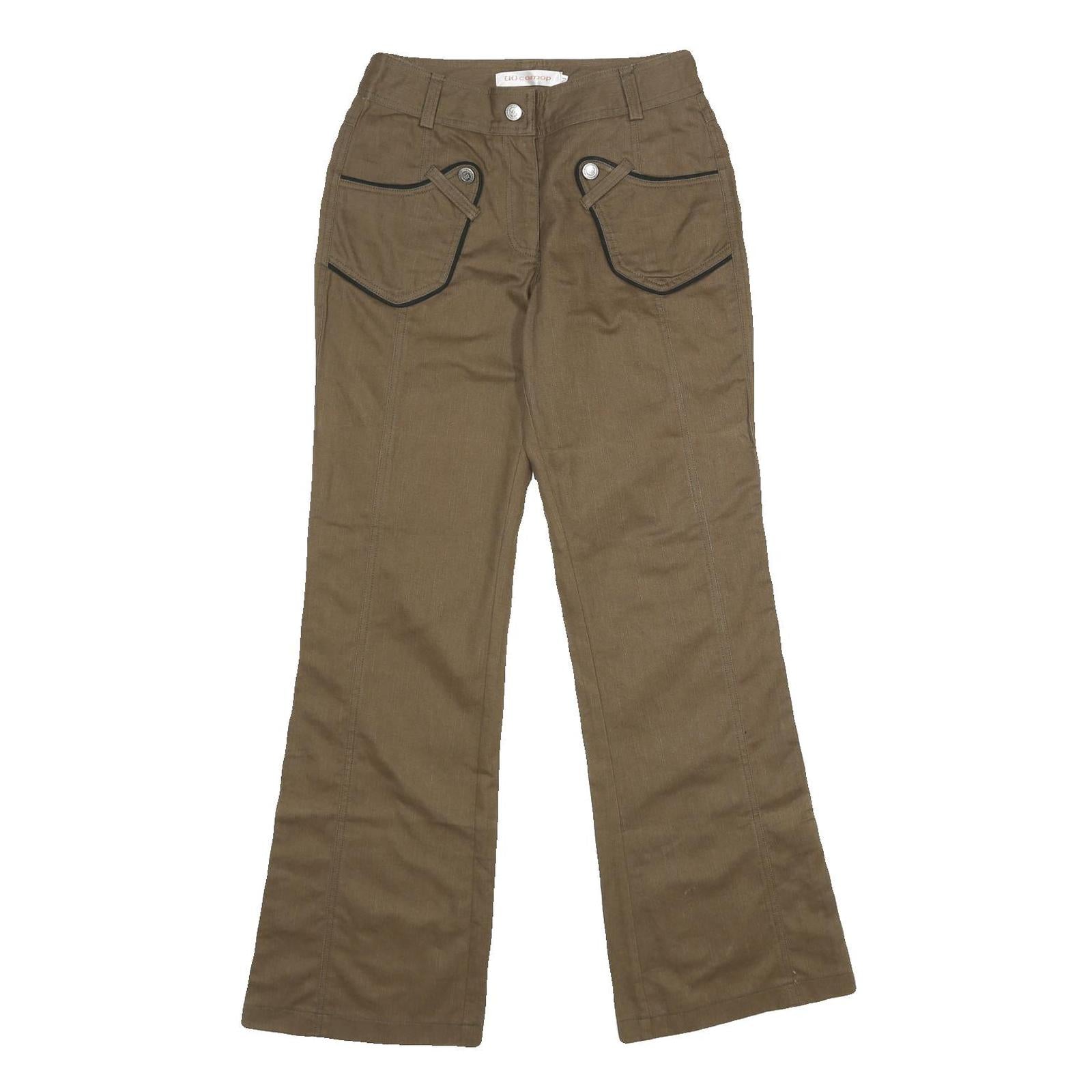 UO COMOP Womens Polyester Blend Brown Regular Flared Trousers W28 L32 Utility
