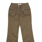 UO COMOP Womens Polyester Blend Brown Regular Flared Trousers W28 L32 Utility