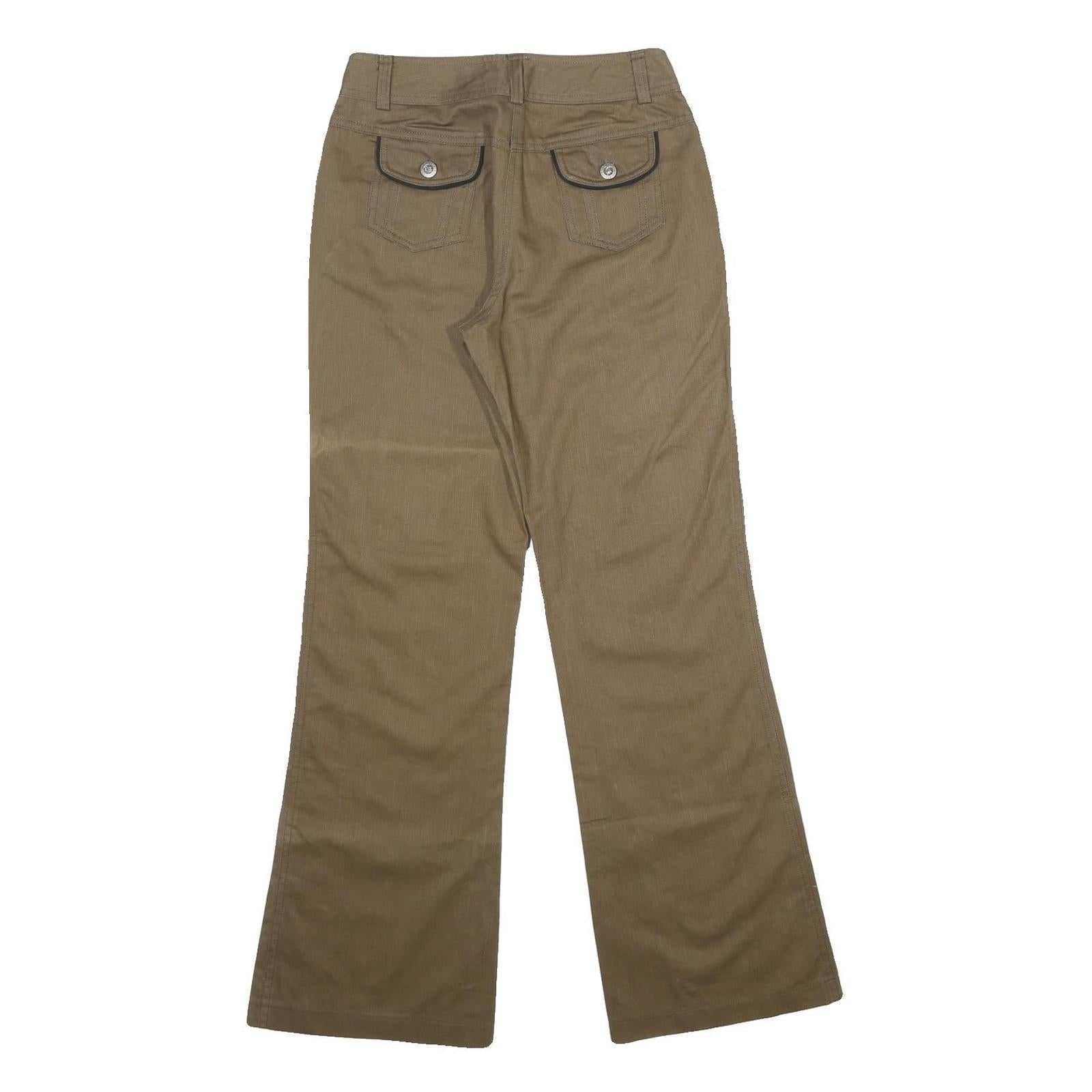 UO COMOP Womens Polyester Blend Brown Regular Flared Trousers W28 L32 Utility