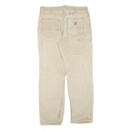 CARHARTT Mens Cotton Blend Beige Regular Fit Straight Leg Trousers W34 L32