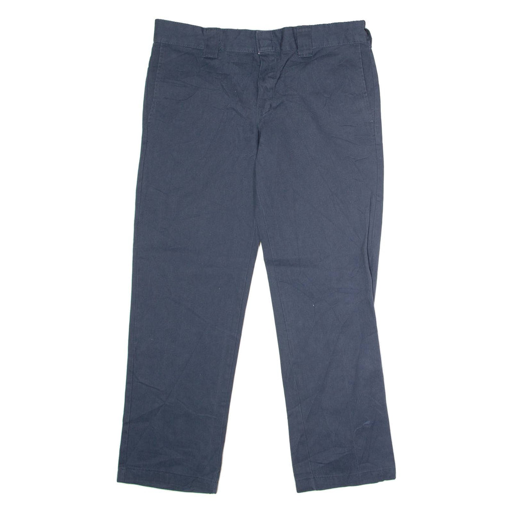 DICKIES Workwear Mens Twill Trousers Blue Slim Straight W34 L30