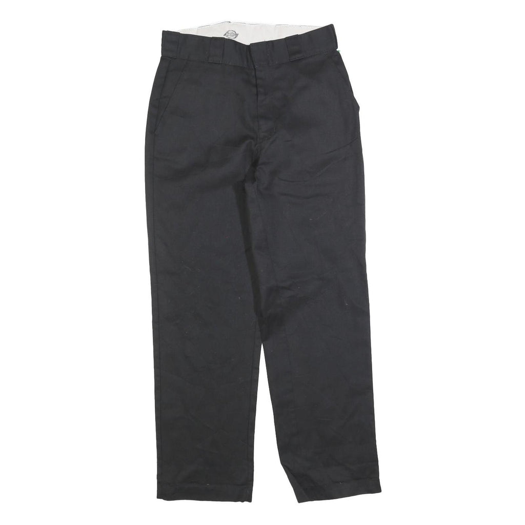 DICKIES Womens Cotton Blend Black Regular Fit Straight Trousers W28 L28 Workwear