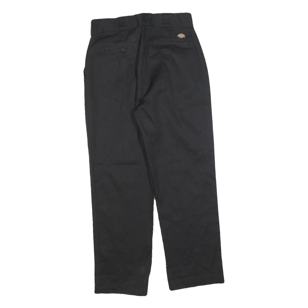 DICKIES Womens Cotton Blend Black Regular Fit Straight Trousers W28 L28 Workwear