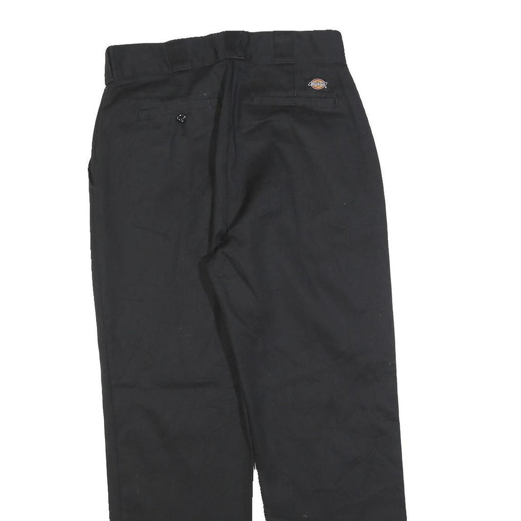 DICKIES Womens Cotton Blend Black Regular Fit Straight Trousers W28 L28 Workwear