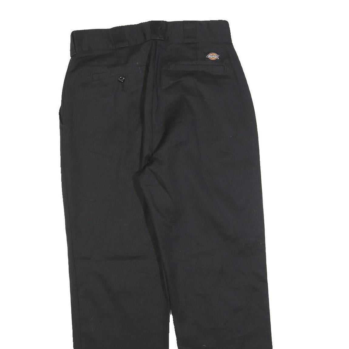 DICKIES Womens Cotton Blend Black Regular Fit Straight Trousers W28 L28 Workwear