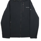 COLUMBIA Mens Black Jacket M Polyester Zip Hooded Softshell Outdoor