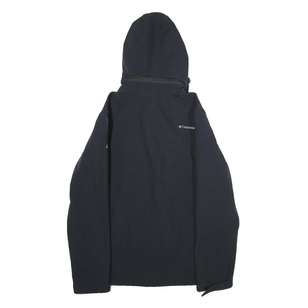 COLUMBIA Mens Black Jacket M Polyester Zip Hooded Softshell Outdoor