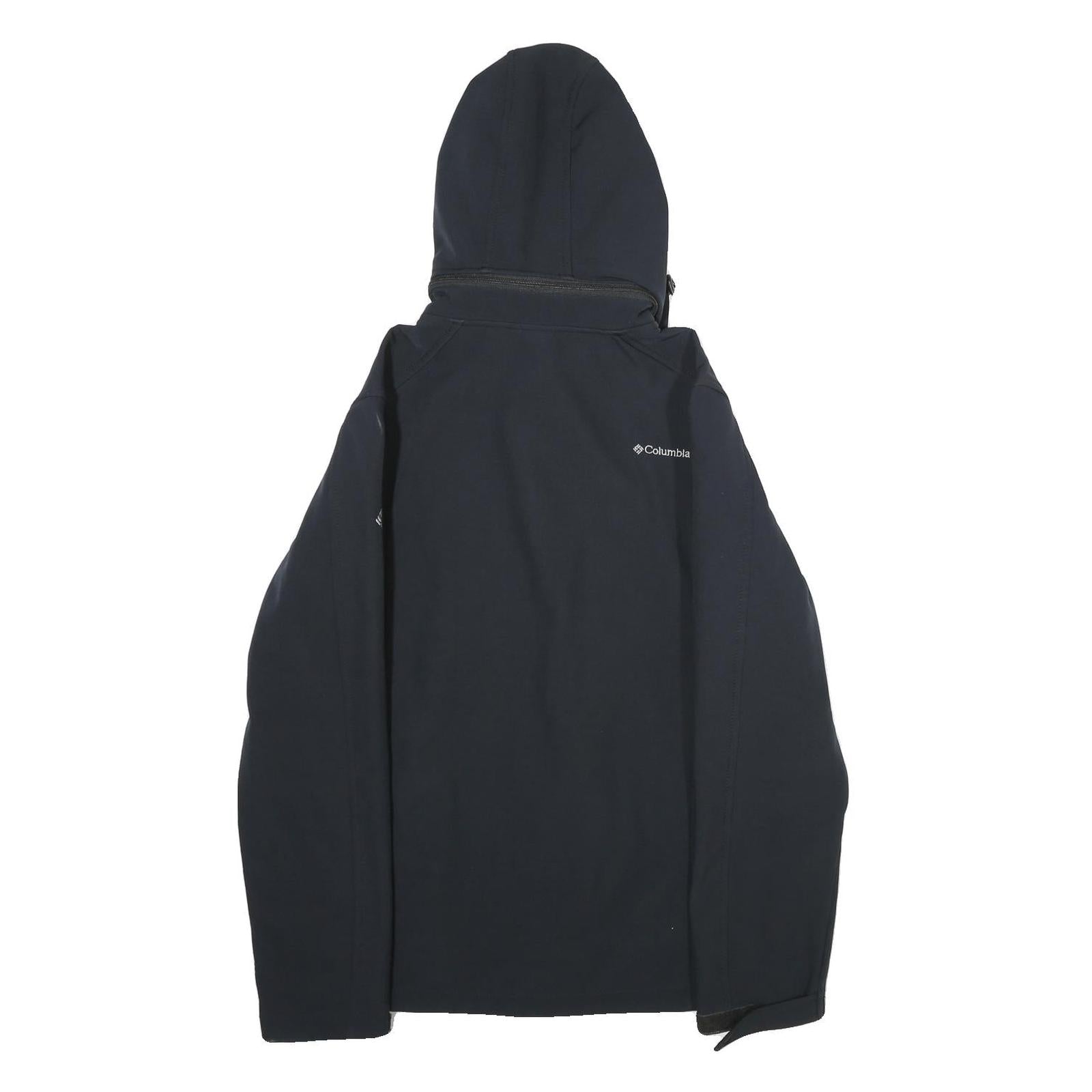 COLUMBIA Mens Black Jacket M Polyester Zip Hooded Softshell Outdoor