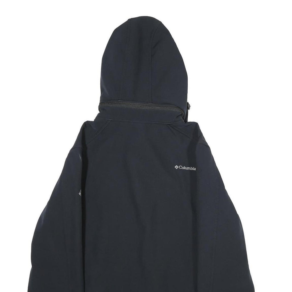 COLUMBIA Mens Black Jacket M Polyester Zip Hooded Softshell Outdoor