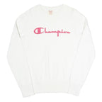 CHAMPION REVERSE WEAVE Womens White Crew Neck M Cotton Blend Sweatshirt