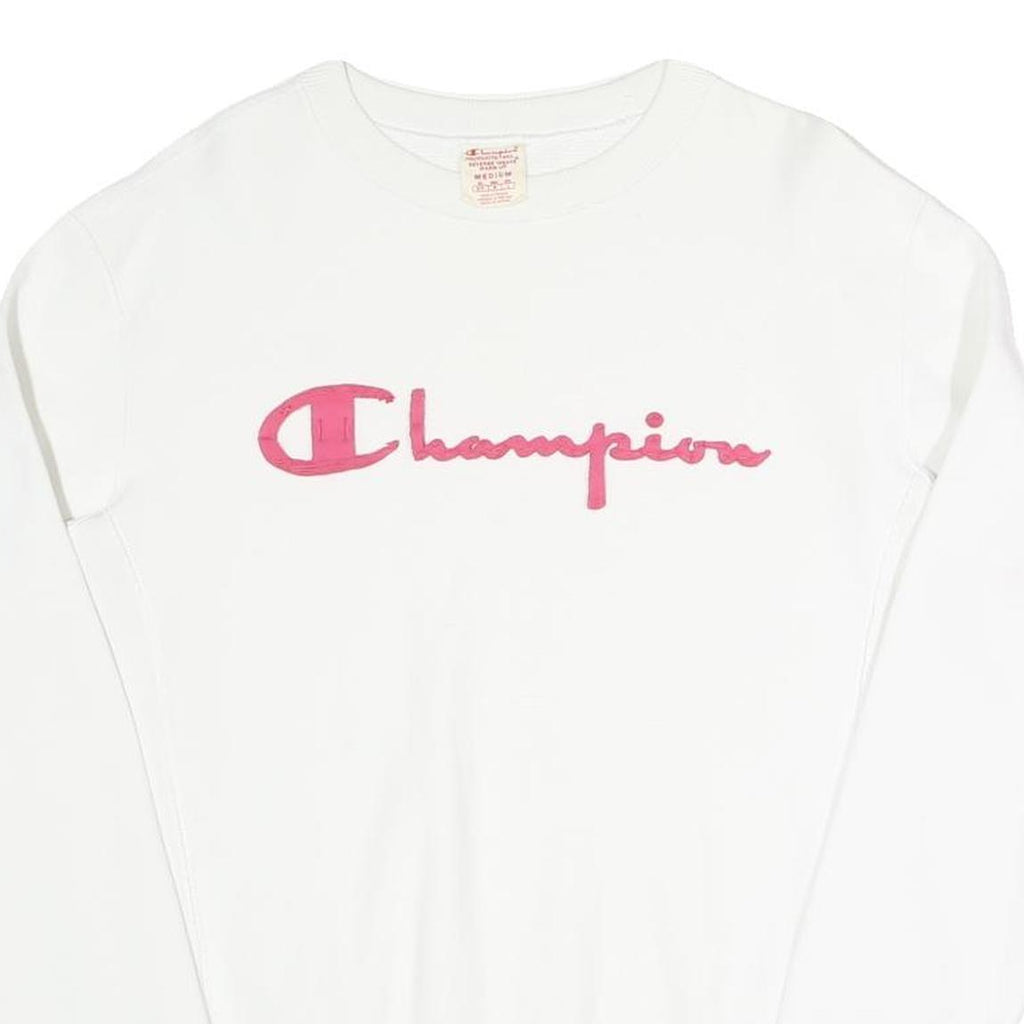 CHAMPION REVERSE WEAVE Womens White Crew Neck M Cotton Blend Sweatshirt