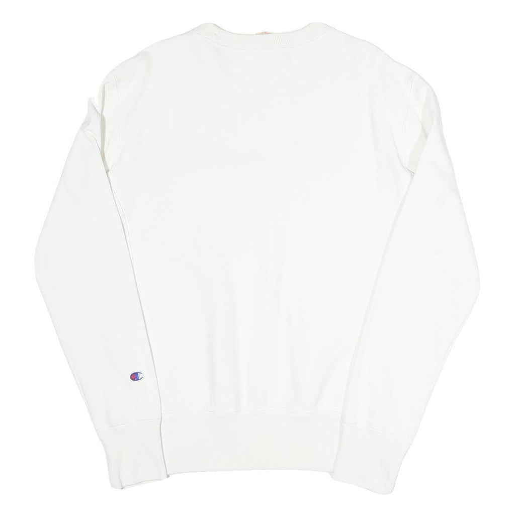 CHAMPION REVERSE WEAVE Womens White Crew Neck M Cotton Blend Sweatshirt