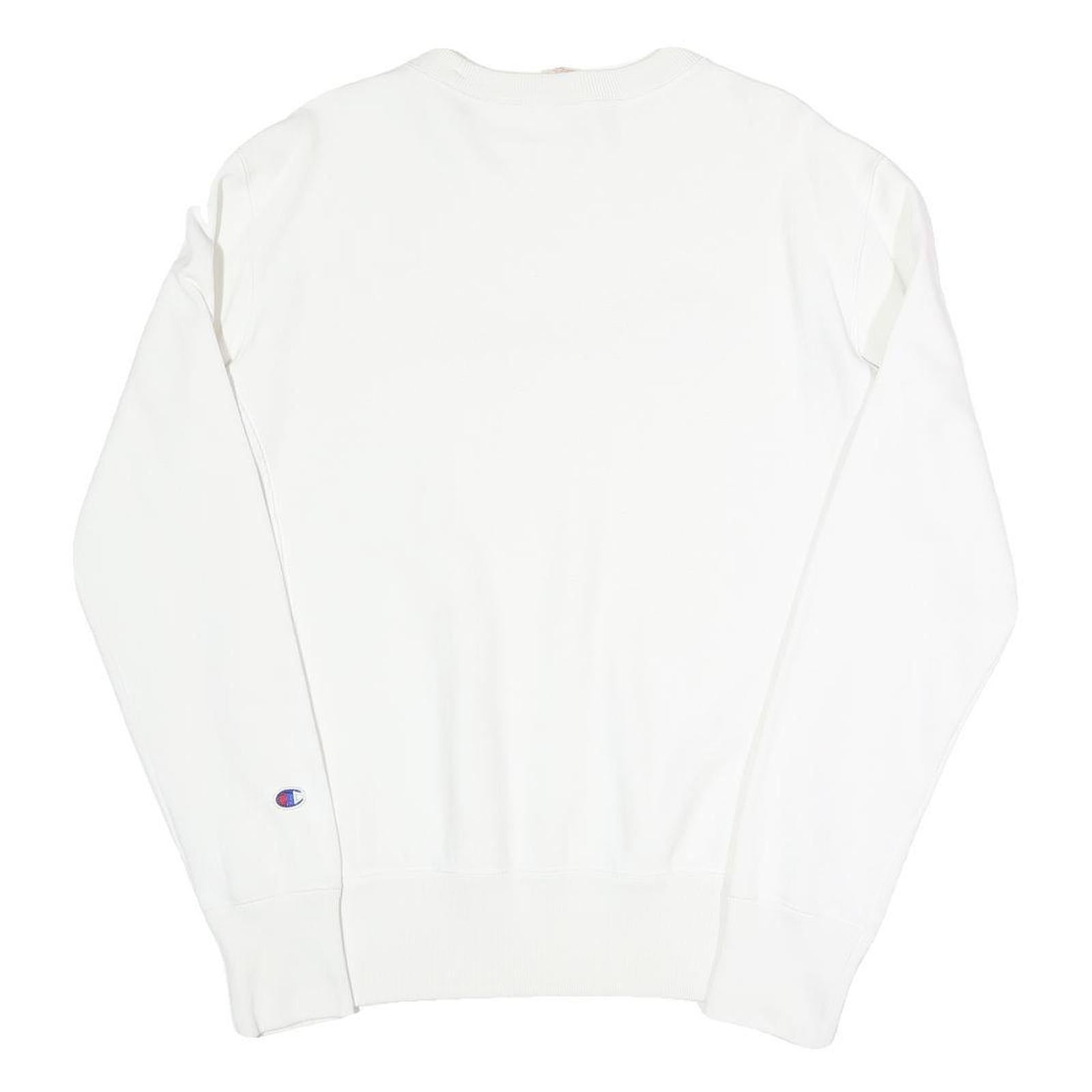CHAMPION REVERSE WEAVE Womens White Crew Neck M Cotton Blend Sweatshirt