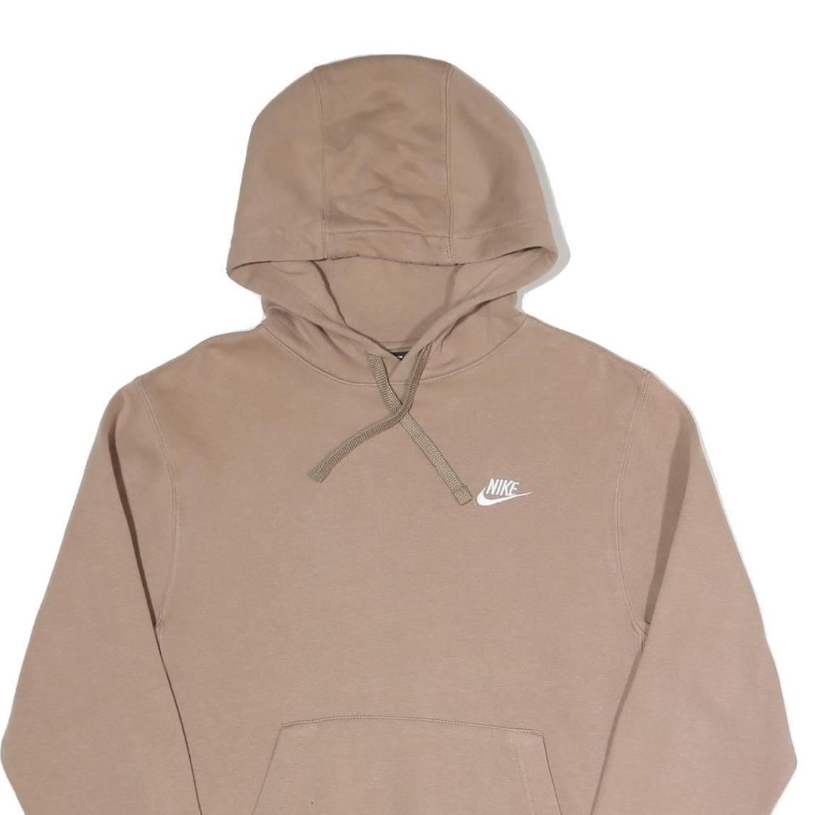 NIKE Mens Beige Pullover Hoodie XS Cotton Blend Casual Sportswear
