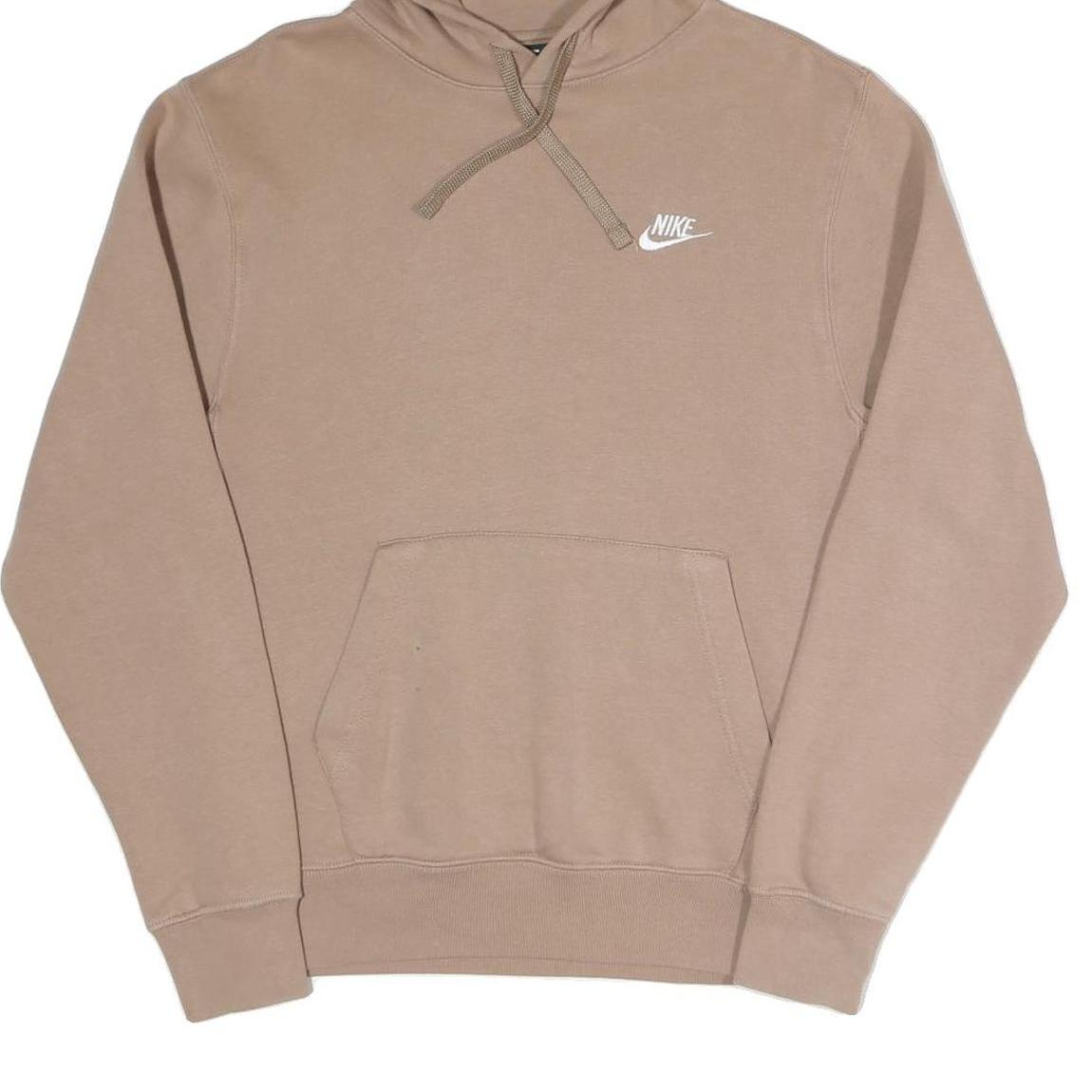 NIKE Mens Beige Pullover Hoodie XS Cotton Blend Casual Sportswear