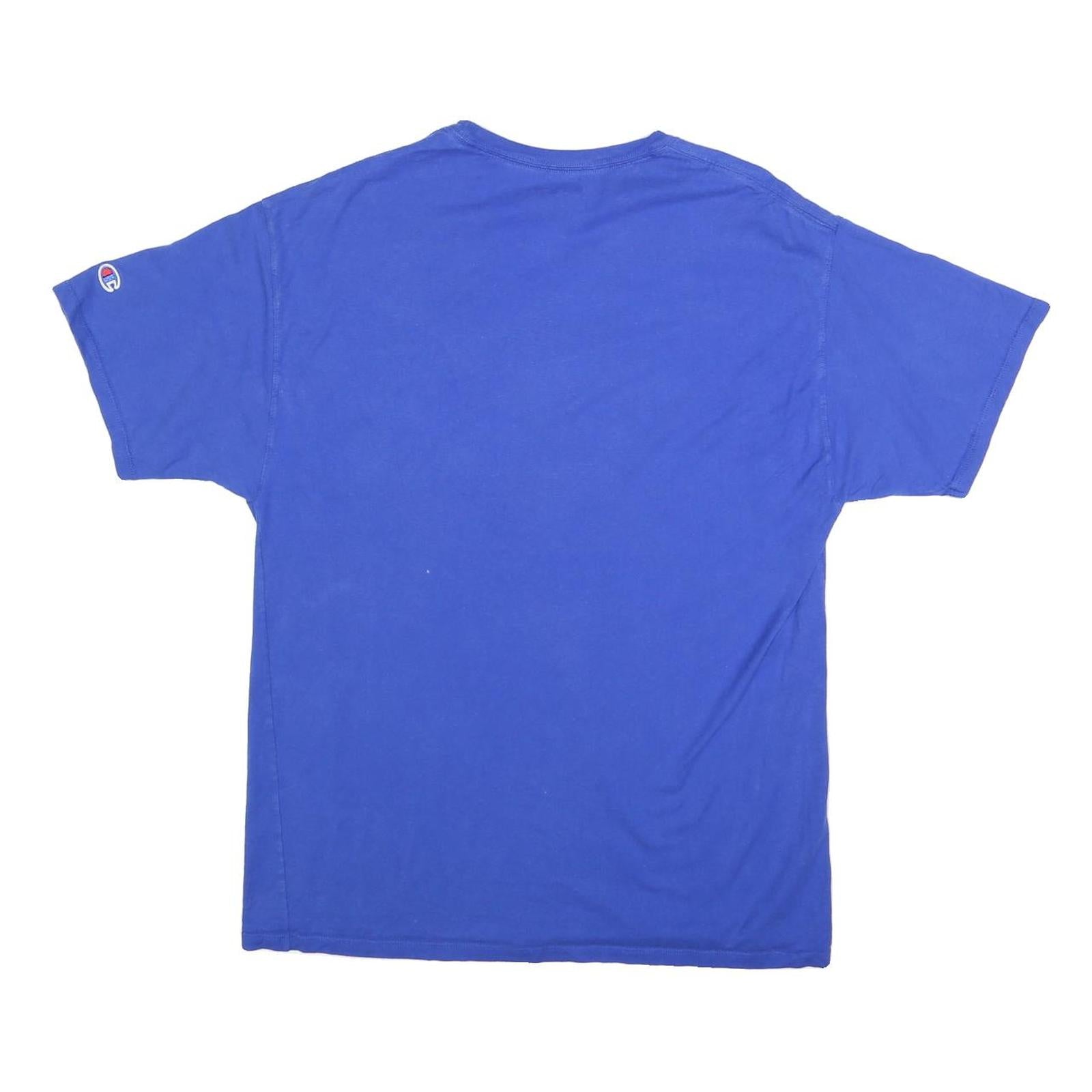 CHAMPION Mens Blue California Graphic T-Shirt L Short Sleeve Crew Neck Cotton