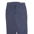 CARHARTT Mens Cotton Blend Navy Blue Regular Straight Trousers W36 L32 Workwear