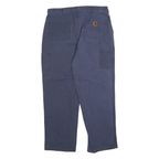 CARHARTT Mens Cotton Blend Navy Blue Regular Straight Trousers W36 L32 Workwear