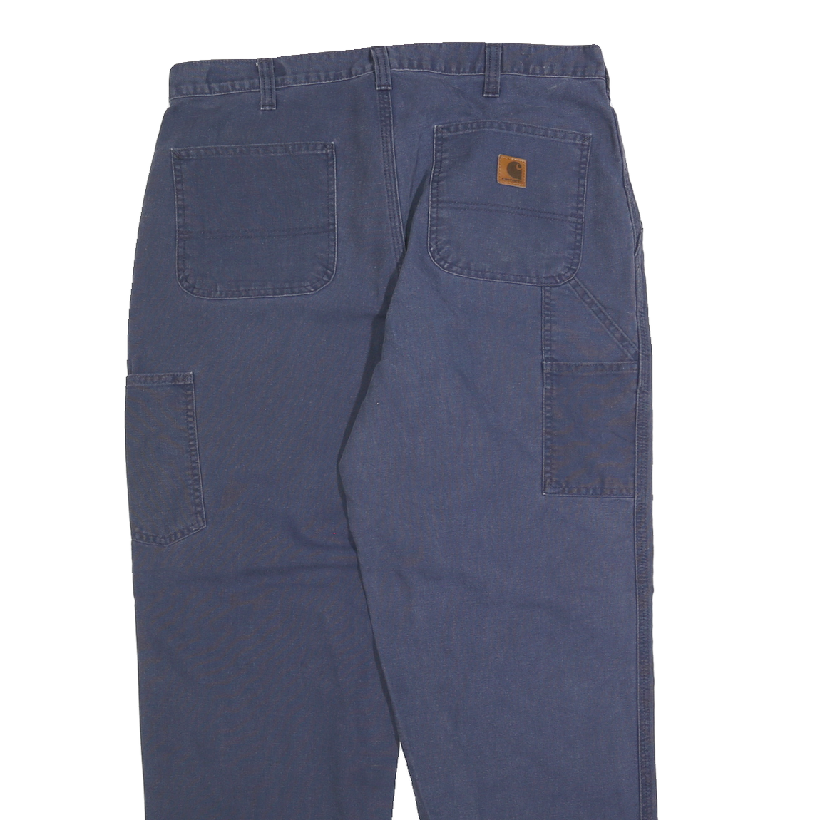 CARHARTT Mens Cotton Blend Navy Blue Regular Straight Trousers W36 L32 Workwear
