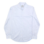 JAEGER Mens White Classic Shirt L Cotton Blend Button Down Casual Formal