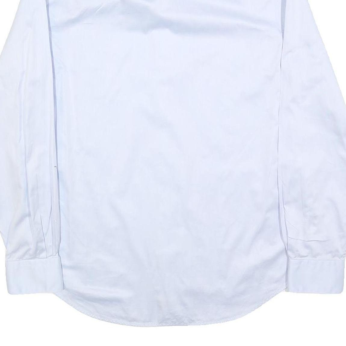 JAEGER Mens White Classic Shirt L Cotton Blend Button Down Casual Formal