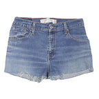 LEVI'S Womens Blue Denim Casual Shorts M W30 Classic Bootcut Frayed Hem