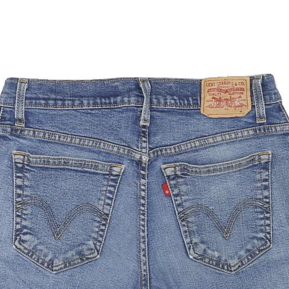 LEVI'S Womens Blue Denim Casual Shorts M W30 Classic Bootcut Frayed Hem