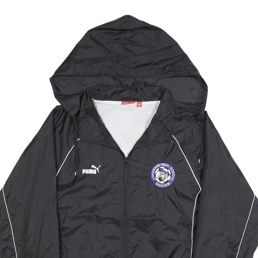 PUMA Mens Black Lightweight Zip Jacket M Polyester Blend Plain Jogging Sports