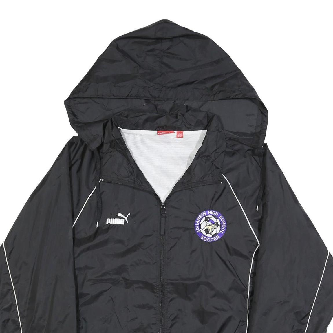 PUMA Mens Black Lightweight Zip Jacket M Polyester Blend Plain Jogging Sports