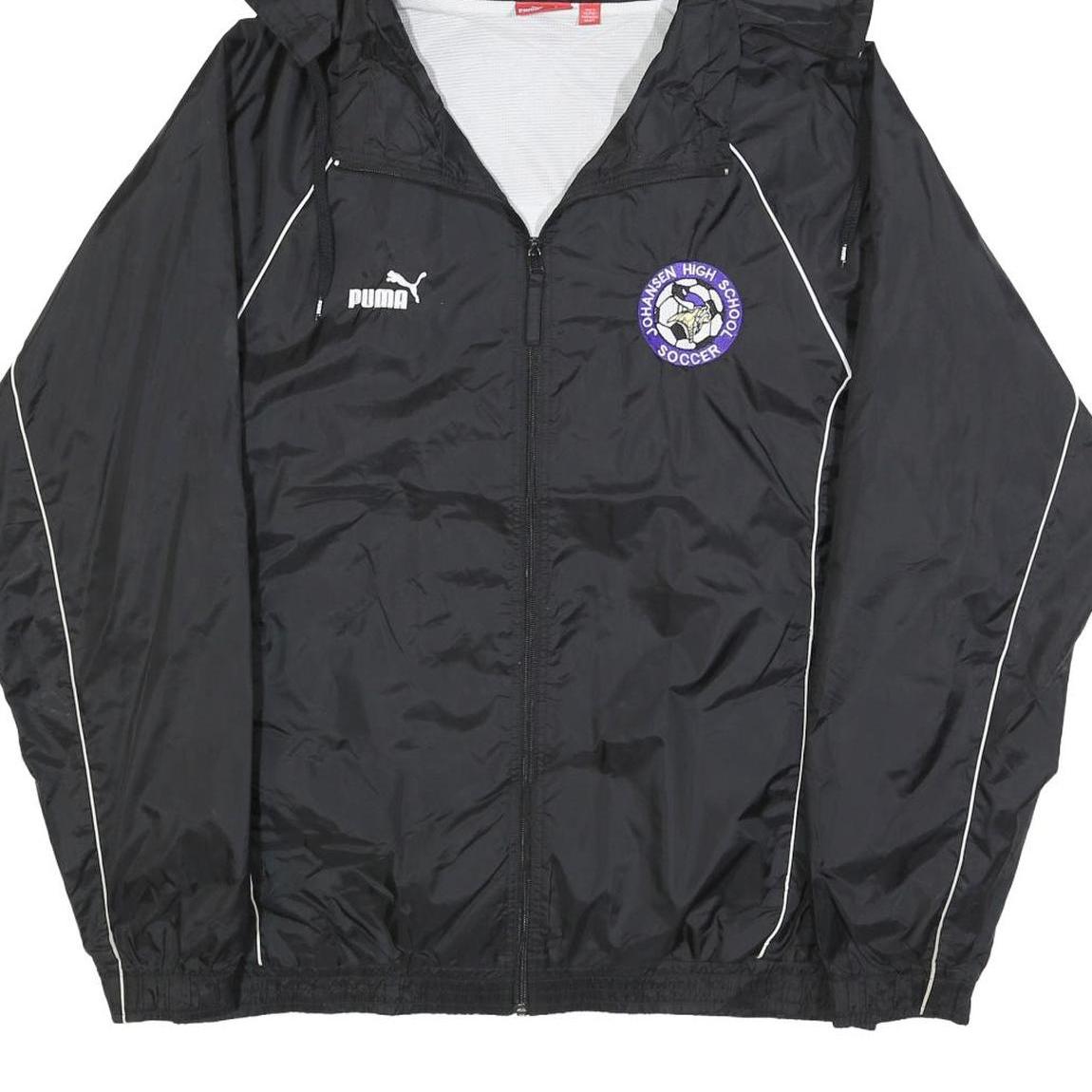 PUMA Mens Black Lightweight Zip Jacket M Polyester Blend Plain Jogging Sports